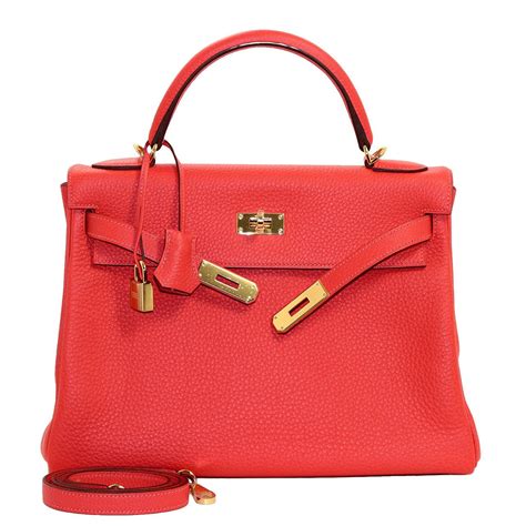 hermes red leather bag|hermes leather handbags.